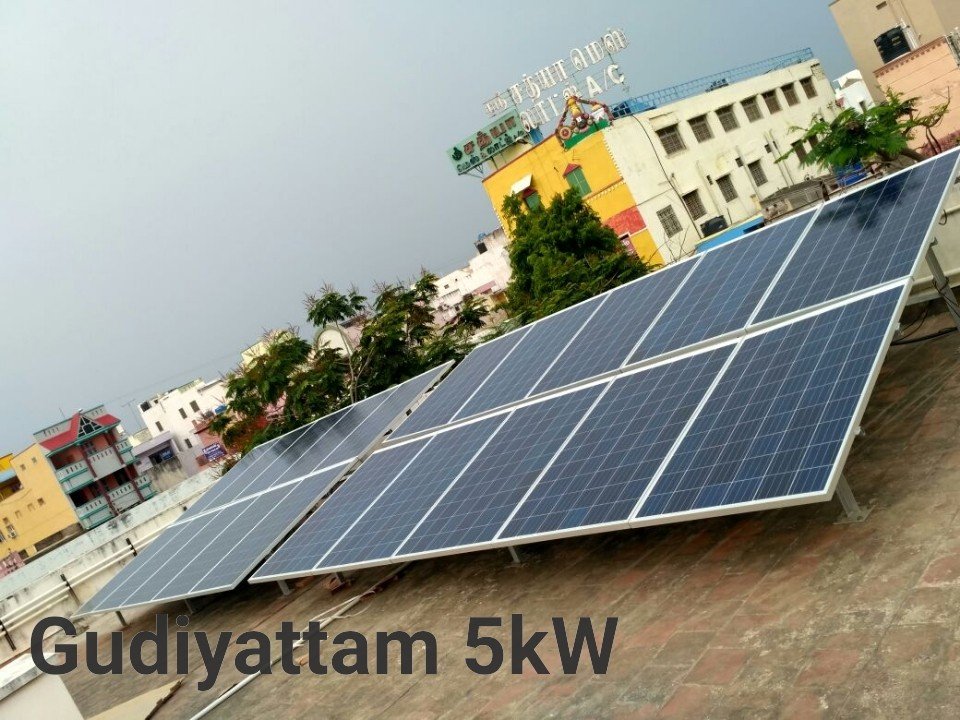 Rooftop solar panels on a residential house
